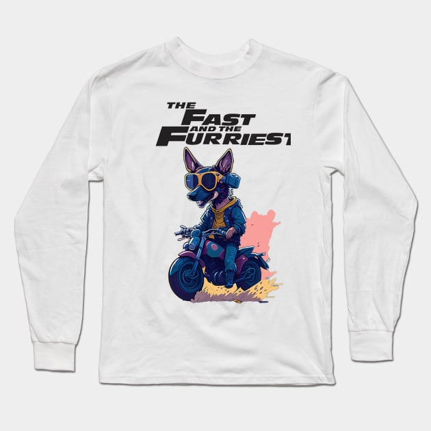 The Fast And The Furriest Long Sleeve T-Shirt by TooplesArt